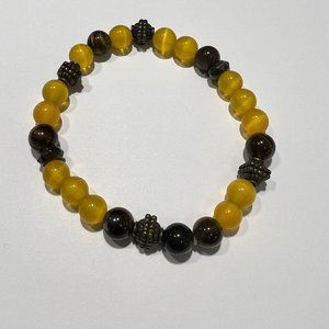 Women Brown & Yellow Beaded Bracelet